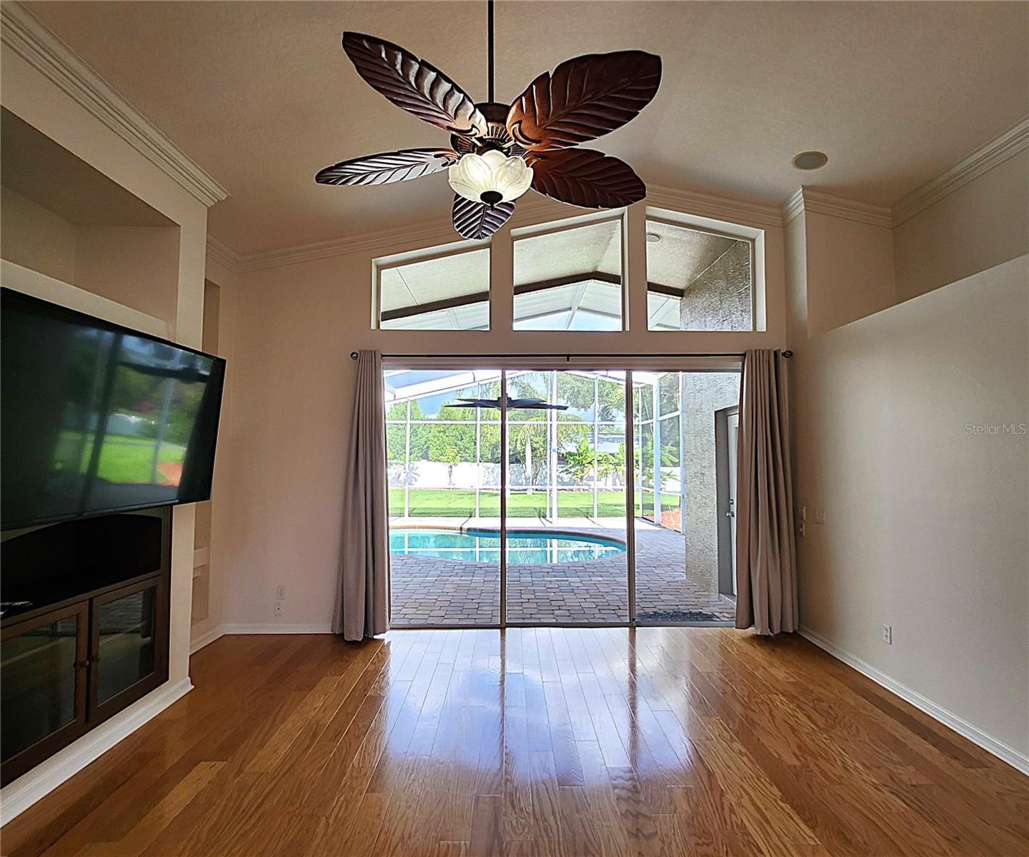 Family Room Built-Ins. Mounted TV is included with the sale