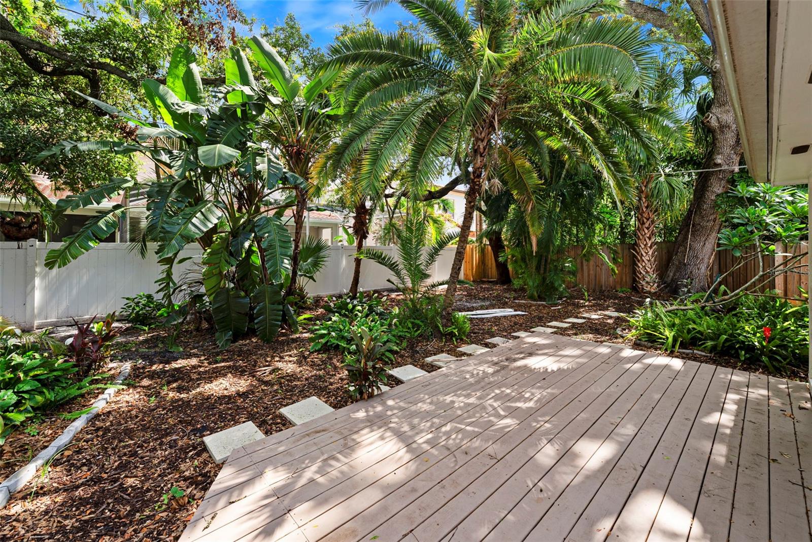 back yard deck area