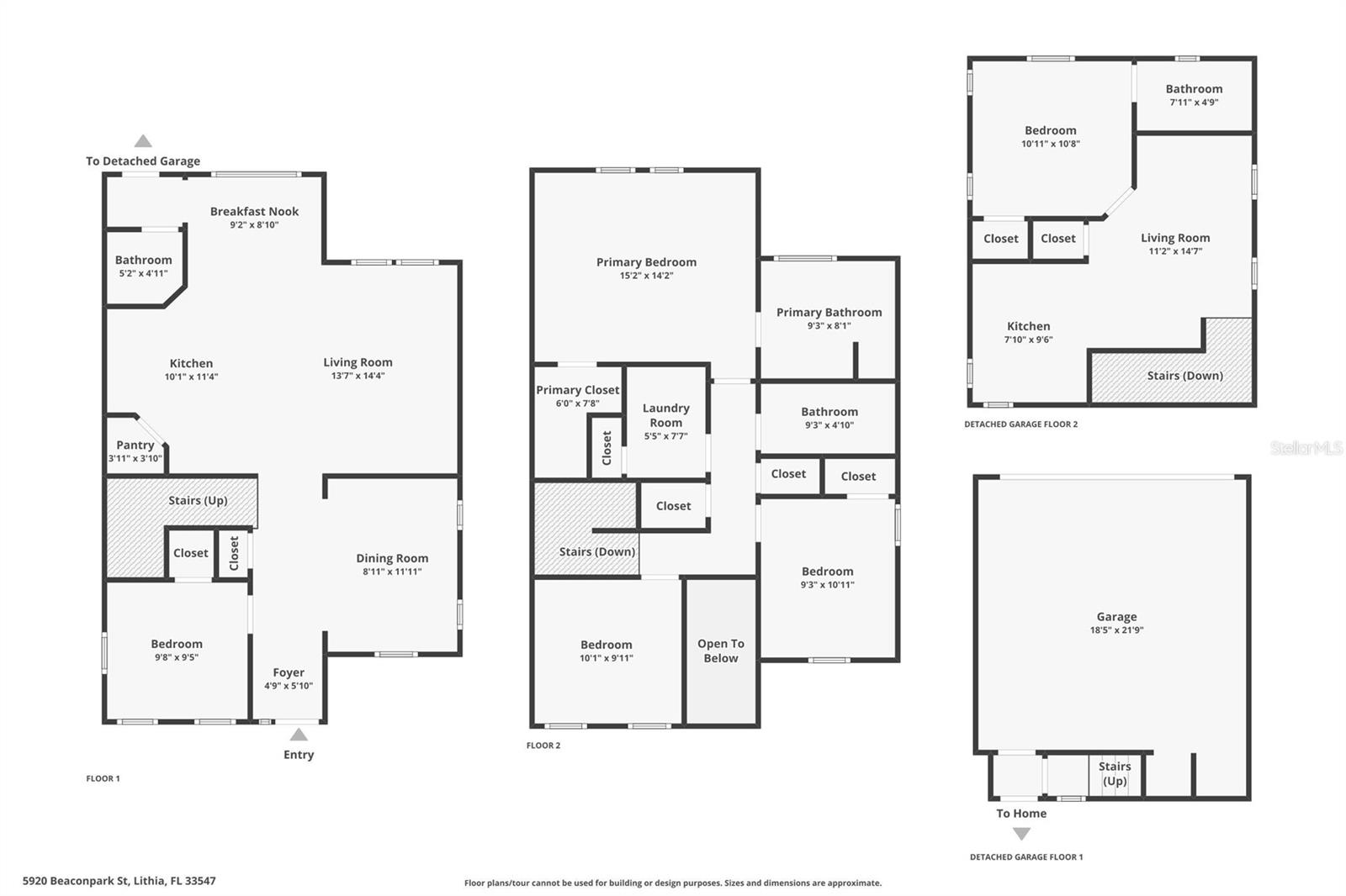 Full floorplan for 1st floor, 2nd floor, garage and MIL (Mother In Law) suite / apartment