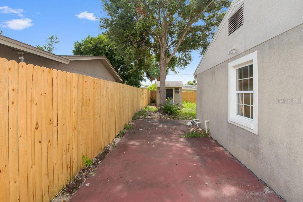 exterior side walkway