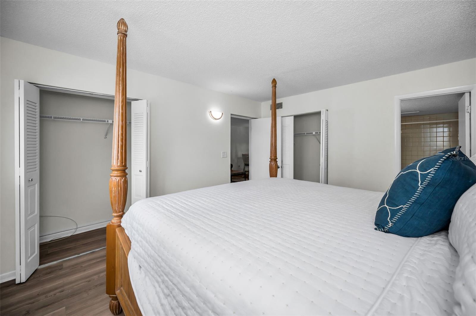 Primary suite has double closets and in suite bathroom