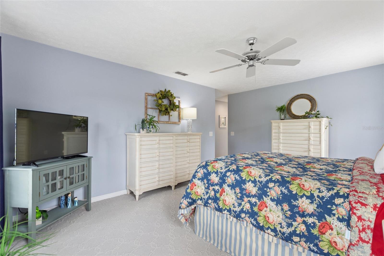 Master bedroom with view of entrance to master ensuite