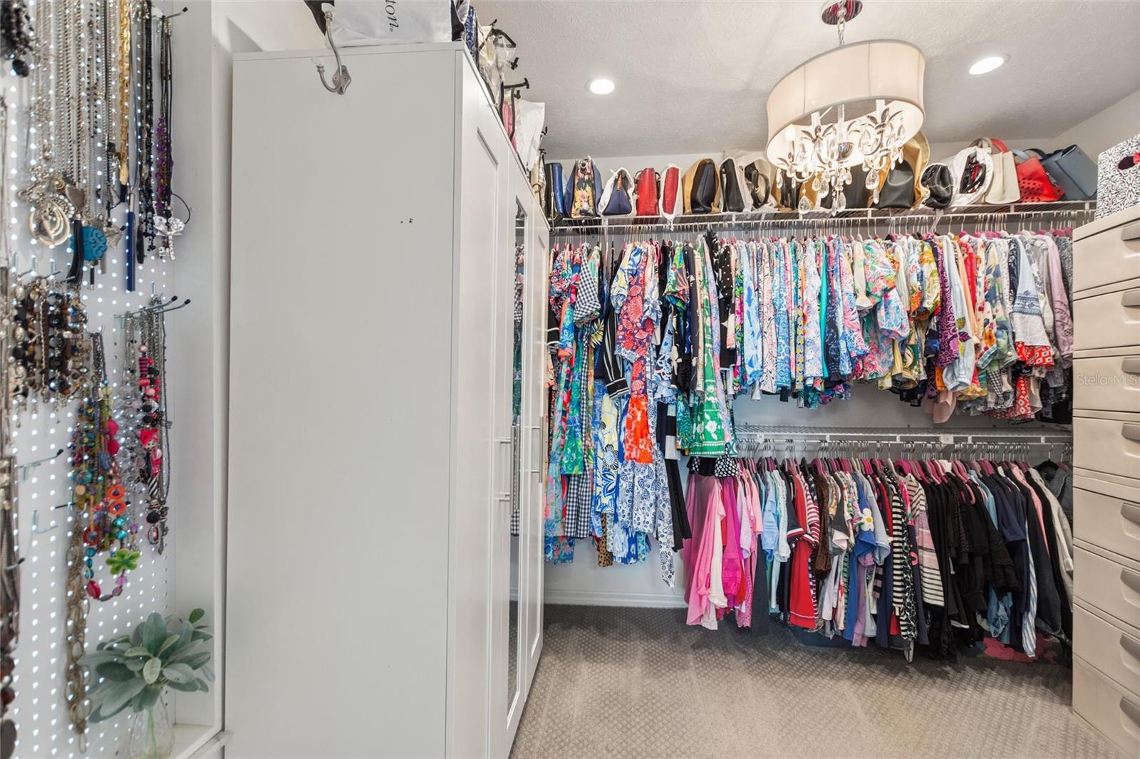 Walk-in closet in the master ensuite.