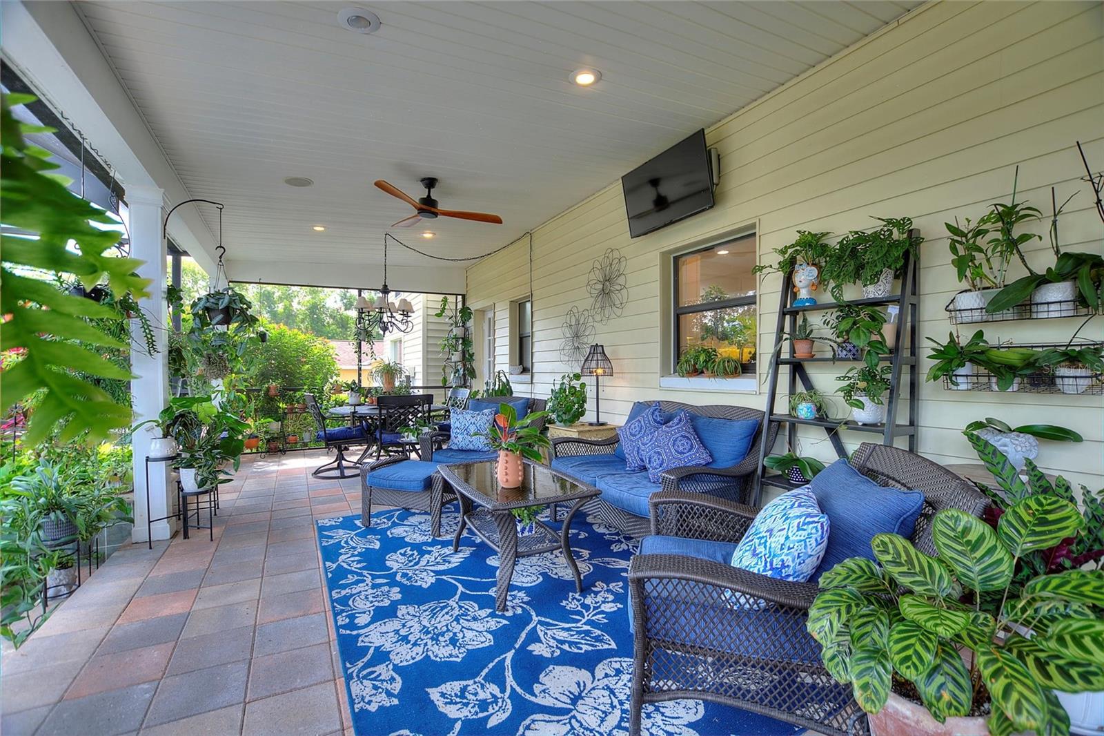 The lanai has beautiful pavers and is fully screened with the pool.  Lots of space to entertain!