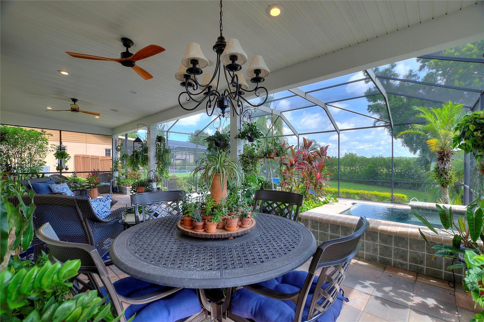 Patio with view of spa