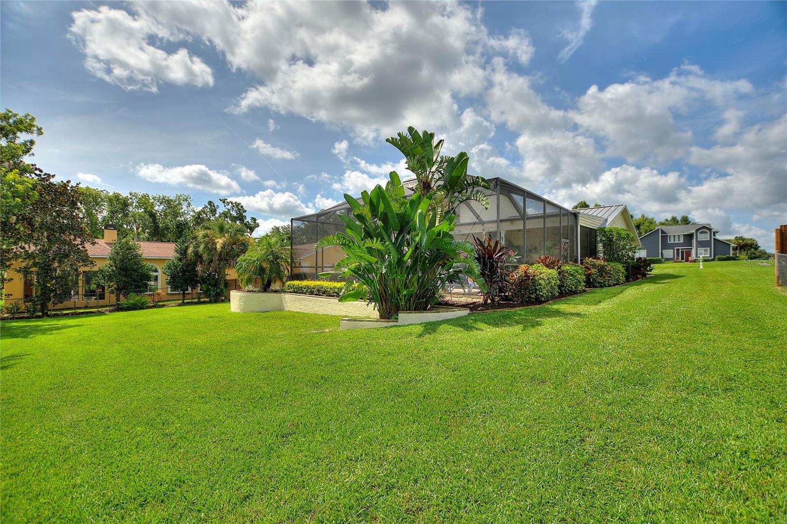The lot is a half-acre.