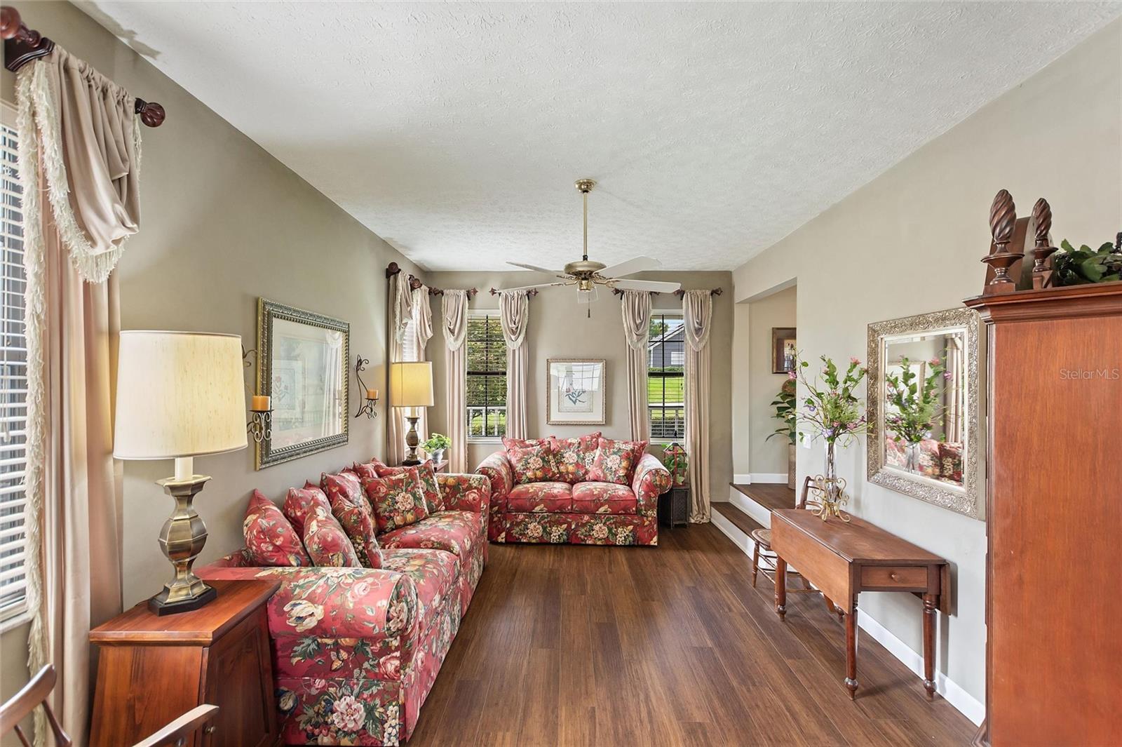View of the living/sitting room from the office.
