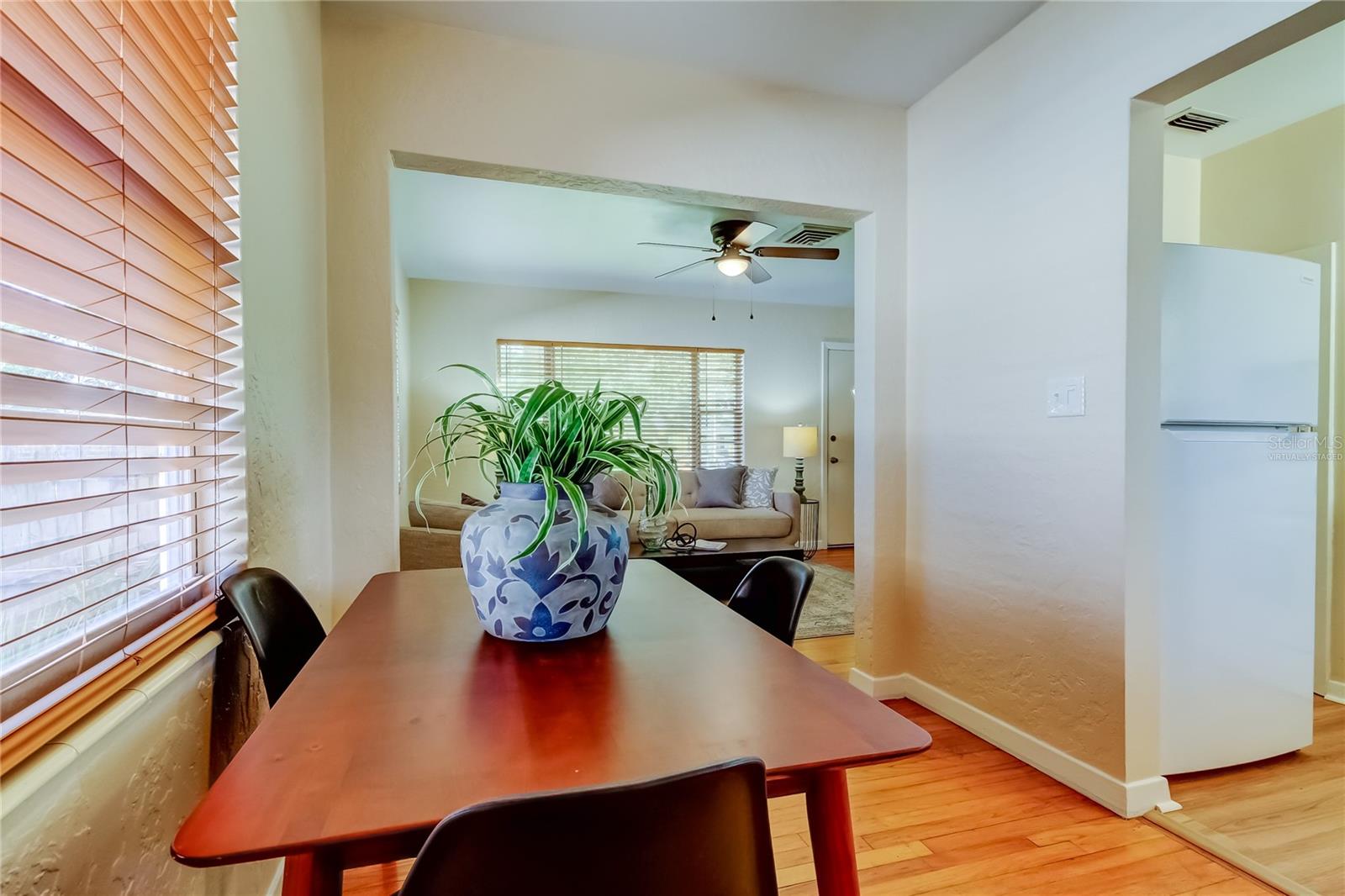 Dining room looking towards living room and partial kitchen.
