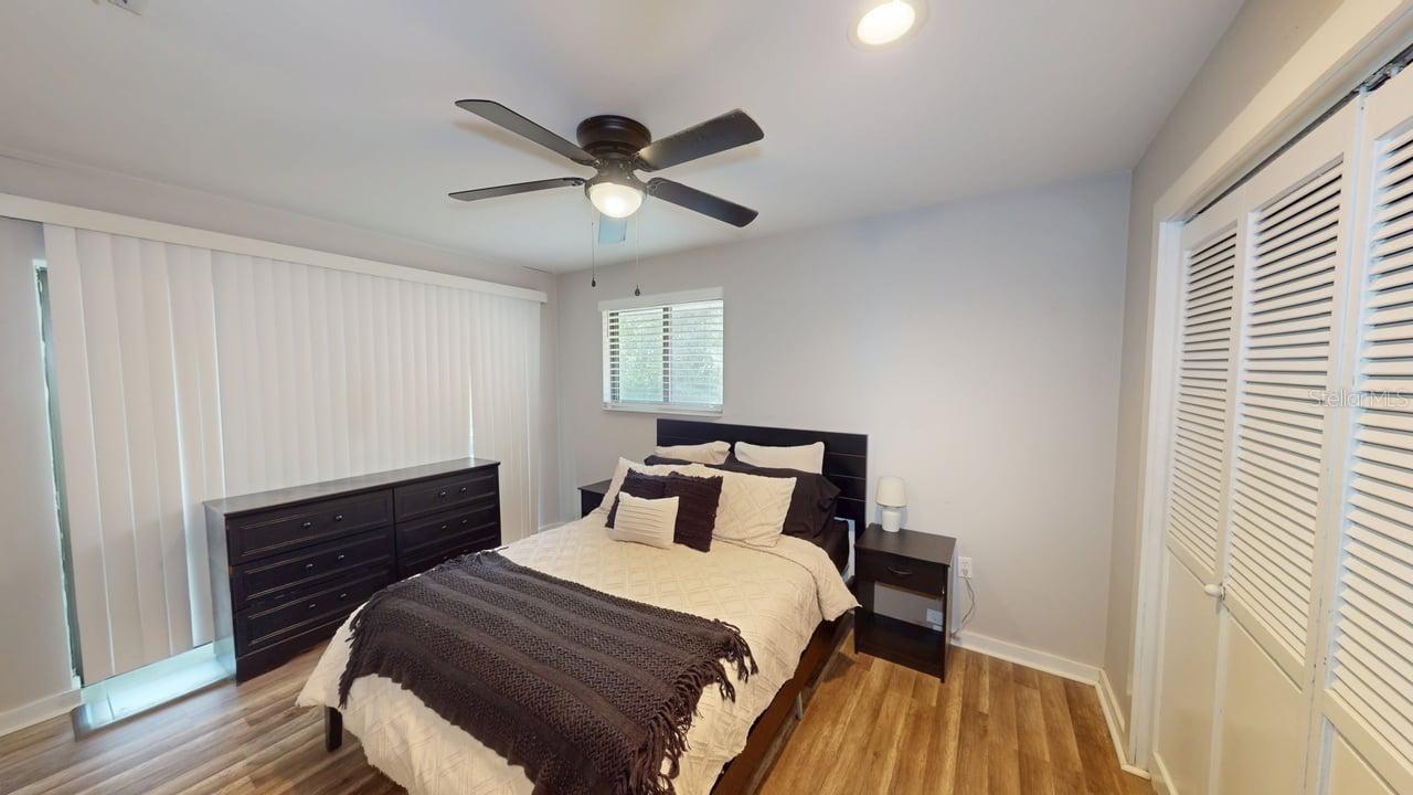Master bedroom suite from the door