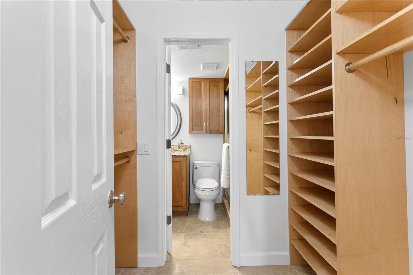 Nicely appointed walk in closet