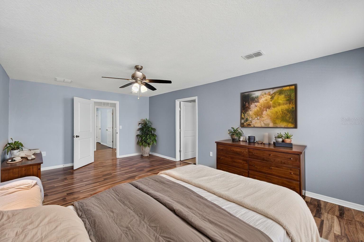 Virtually staged master bedroom