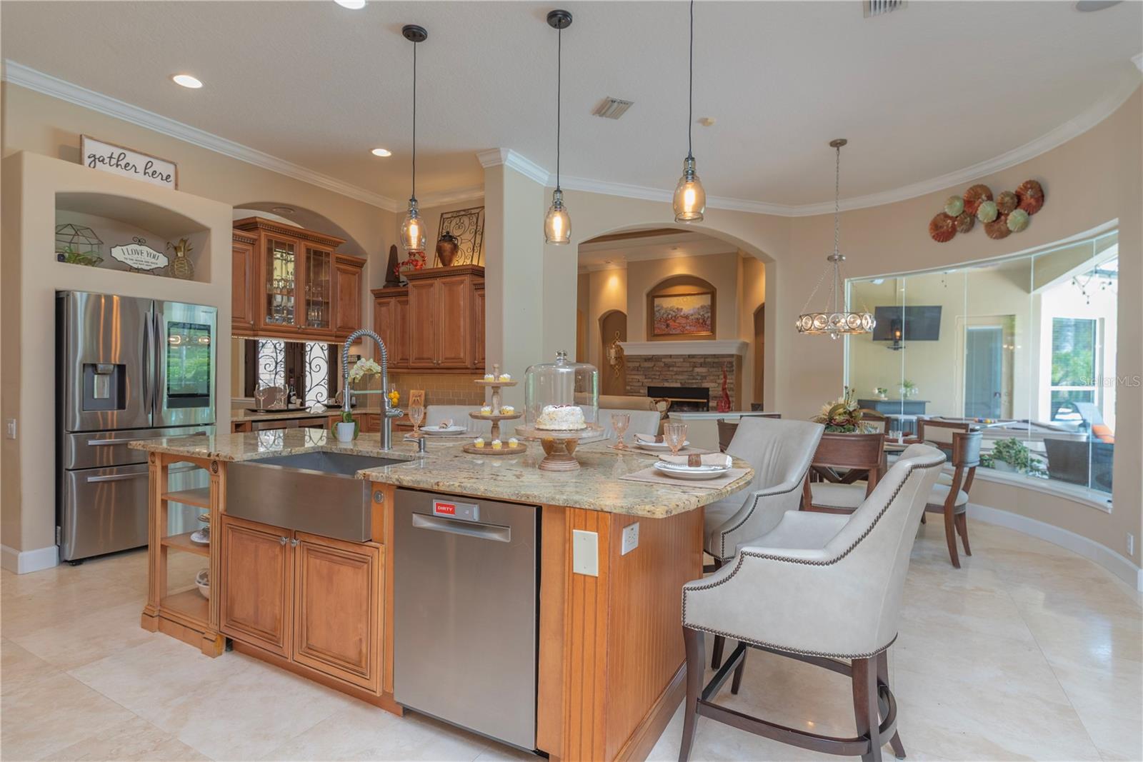 Kitchen With granite counters.