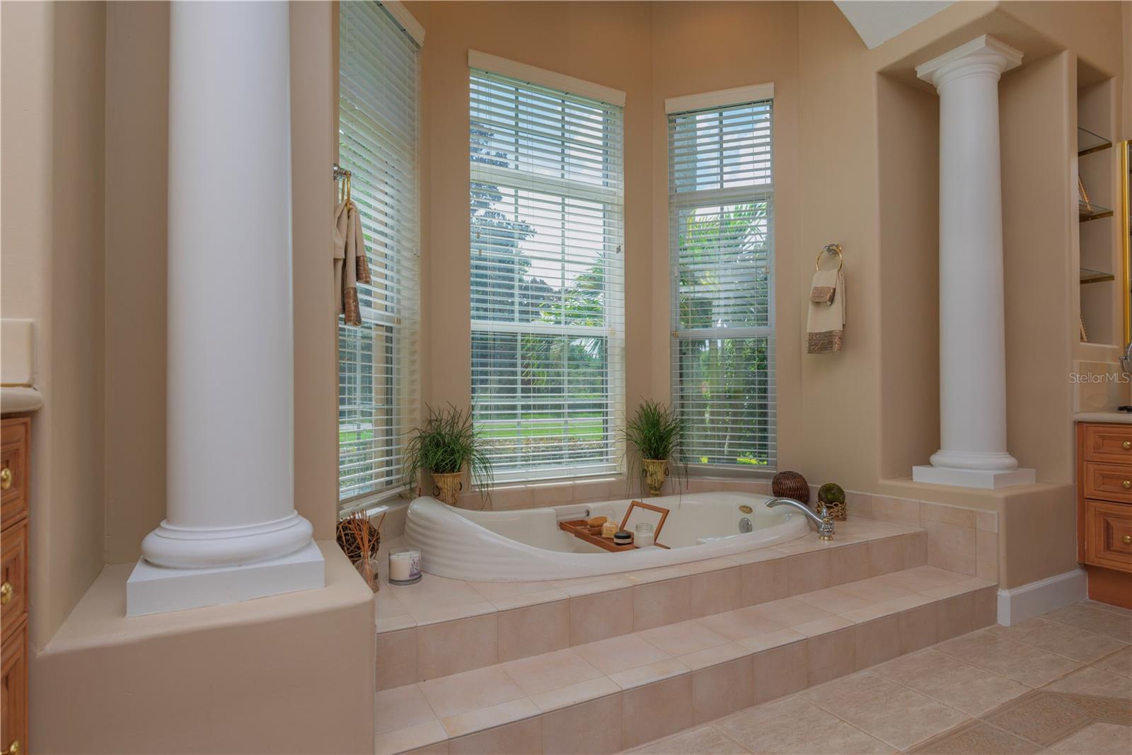 Primary bathroom soaking tub.