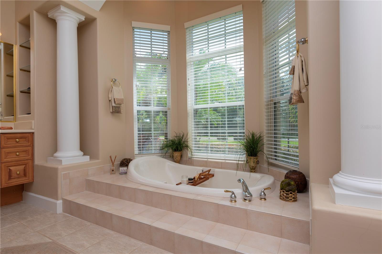 Primary bathroom with soaking tub.