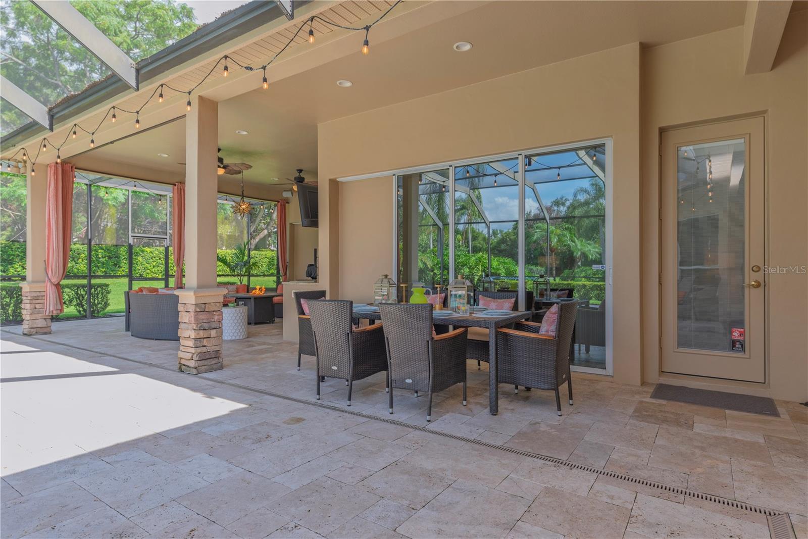 Covered pool lanai.