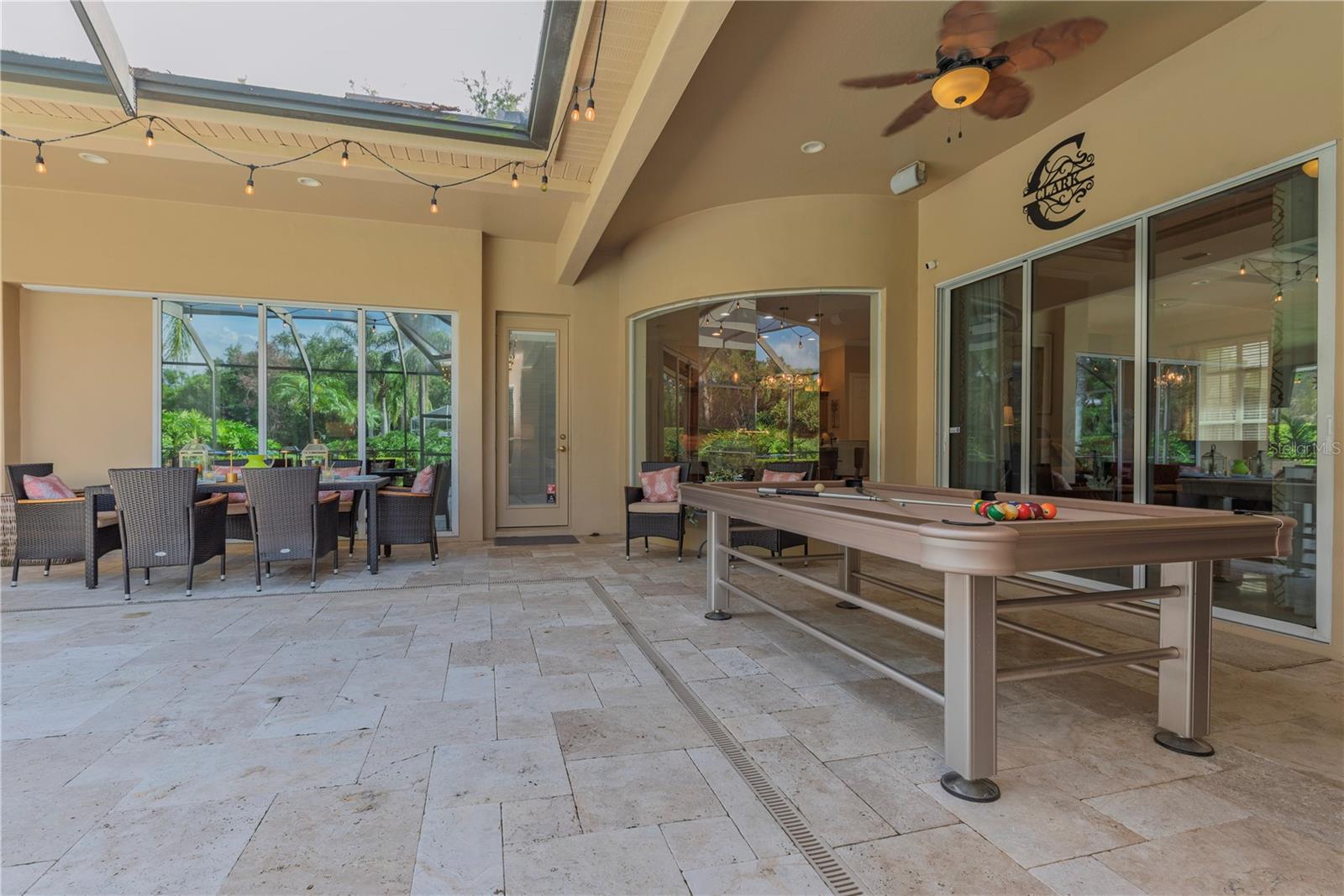Covered pool lanai.