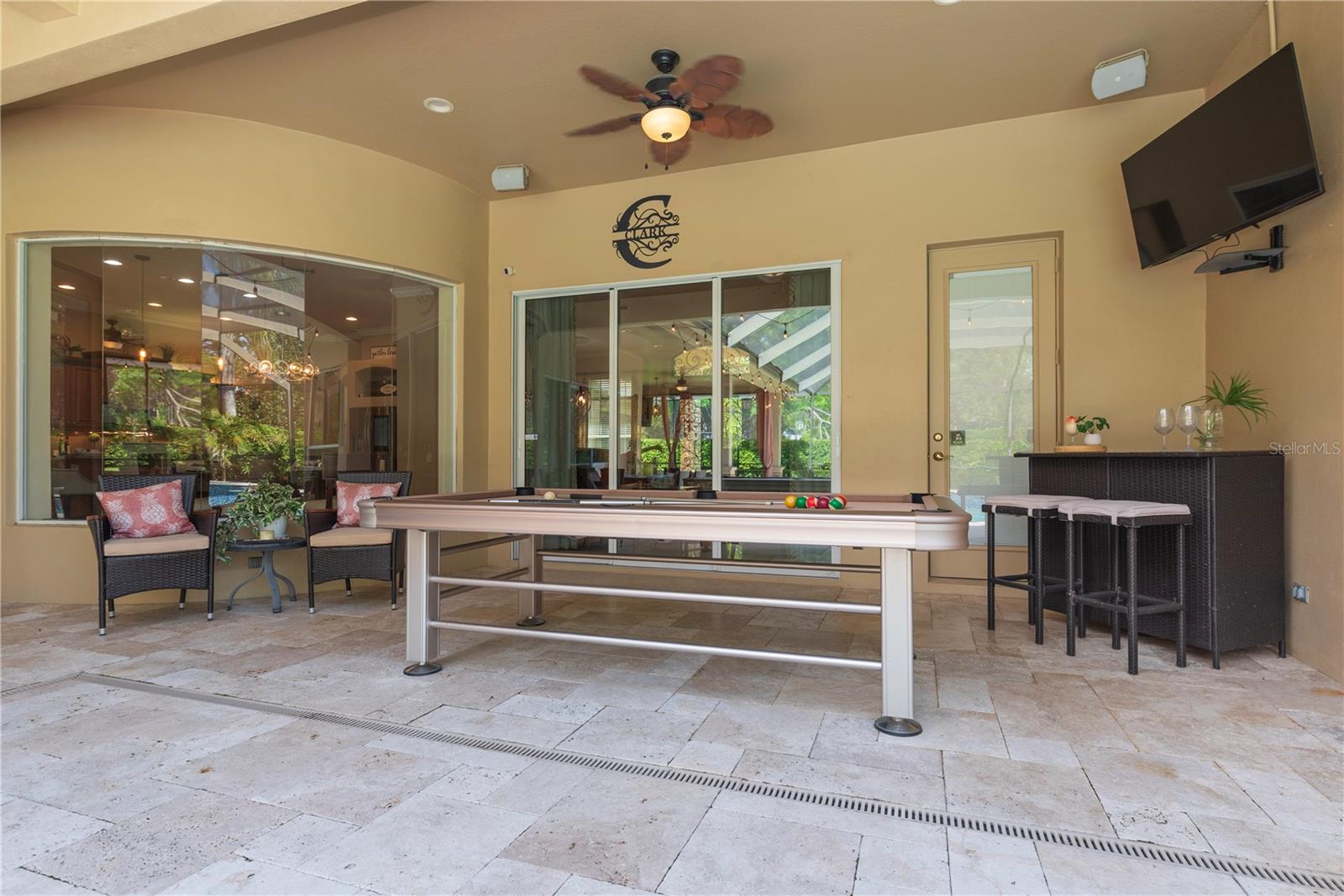 Covered pool lanai.