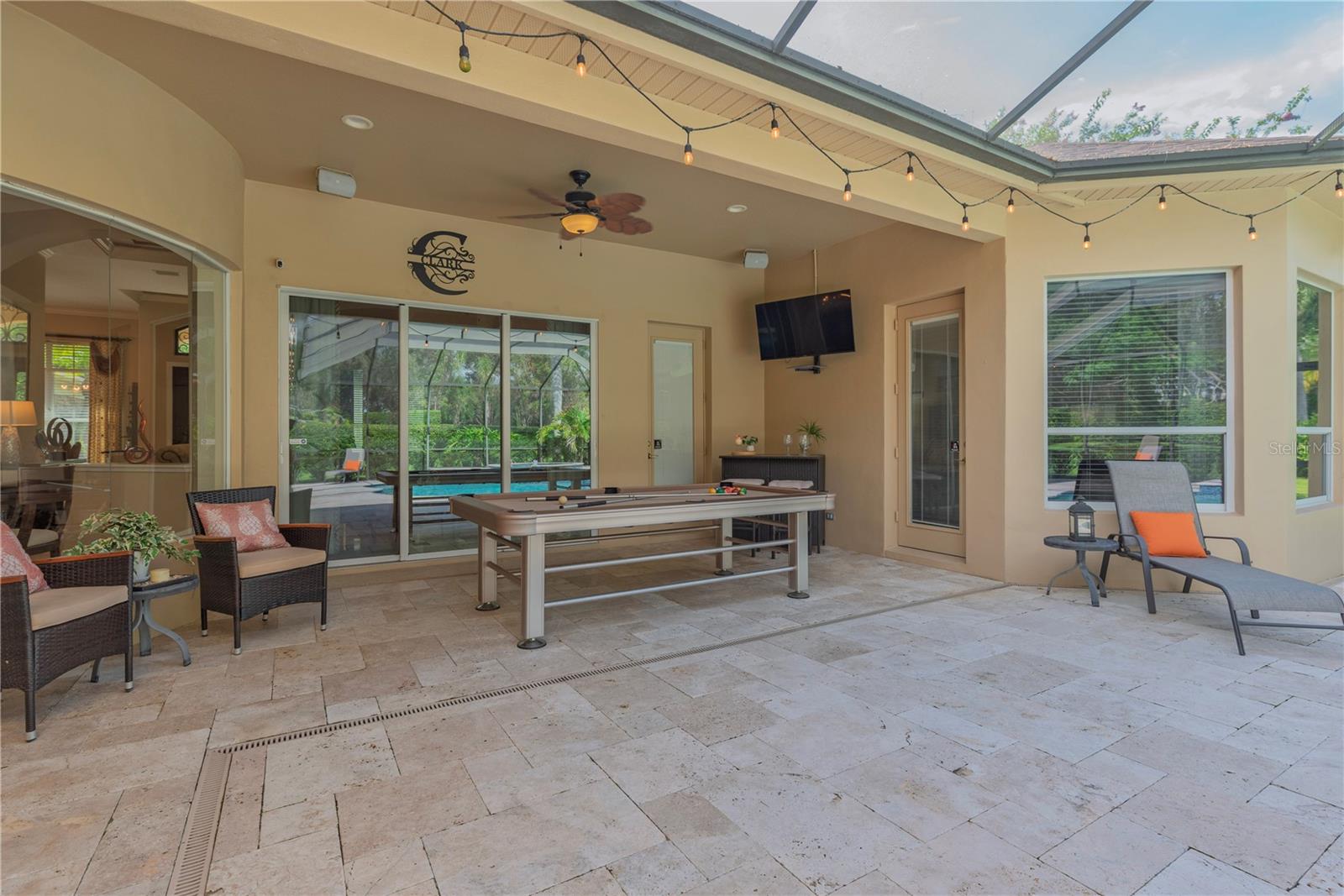 Covered pool lanai.