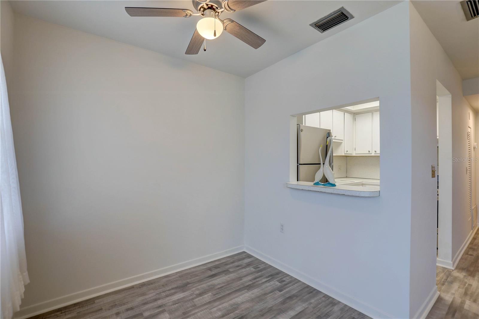 Dining room with pass thru to the kitchen
