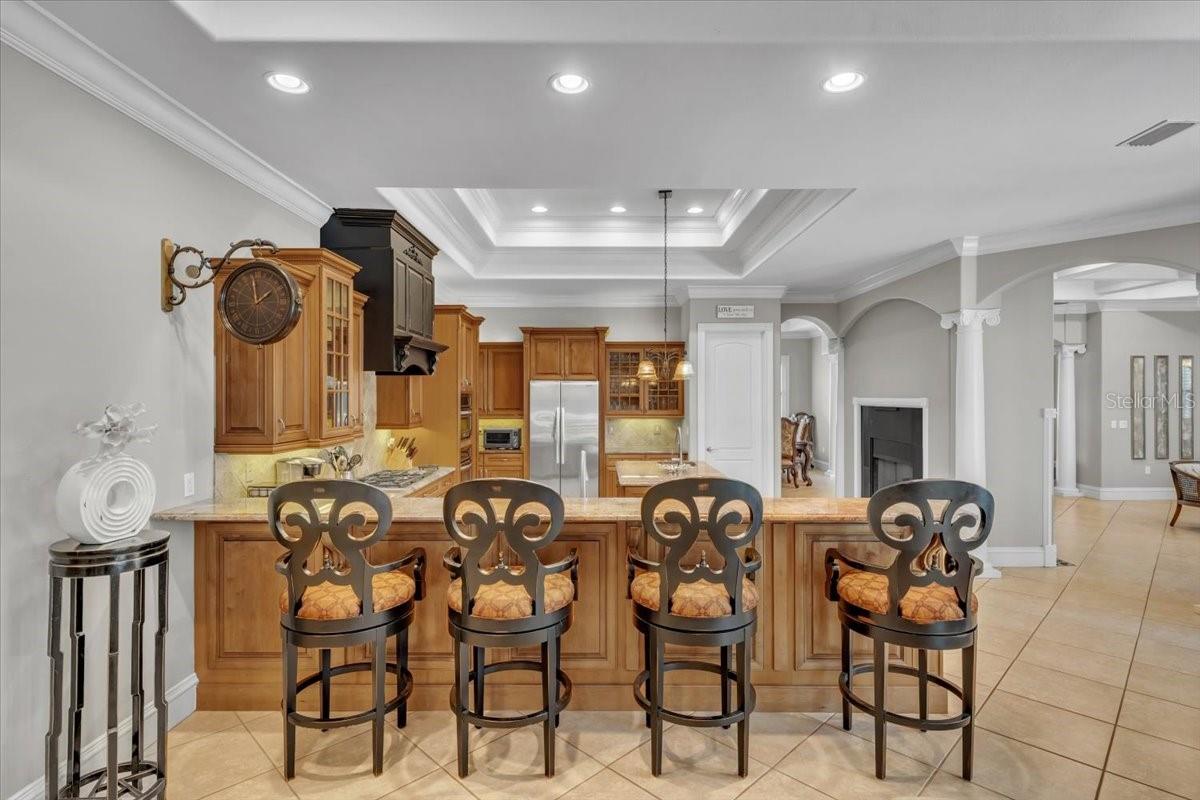 Center island with bar seating—perfect for conversation and connection!
