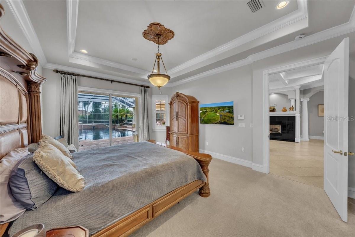Tray ceiling, generous layout, and peaceful views—sleep in style!