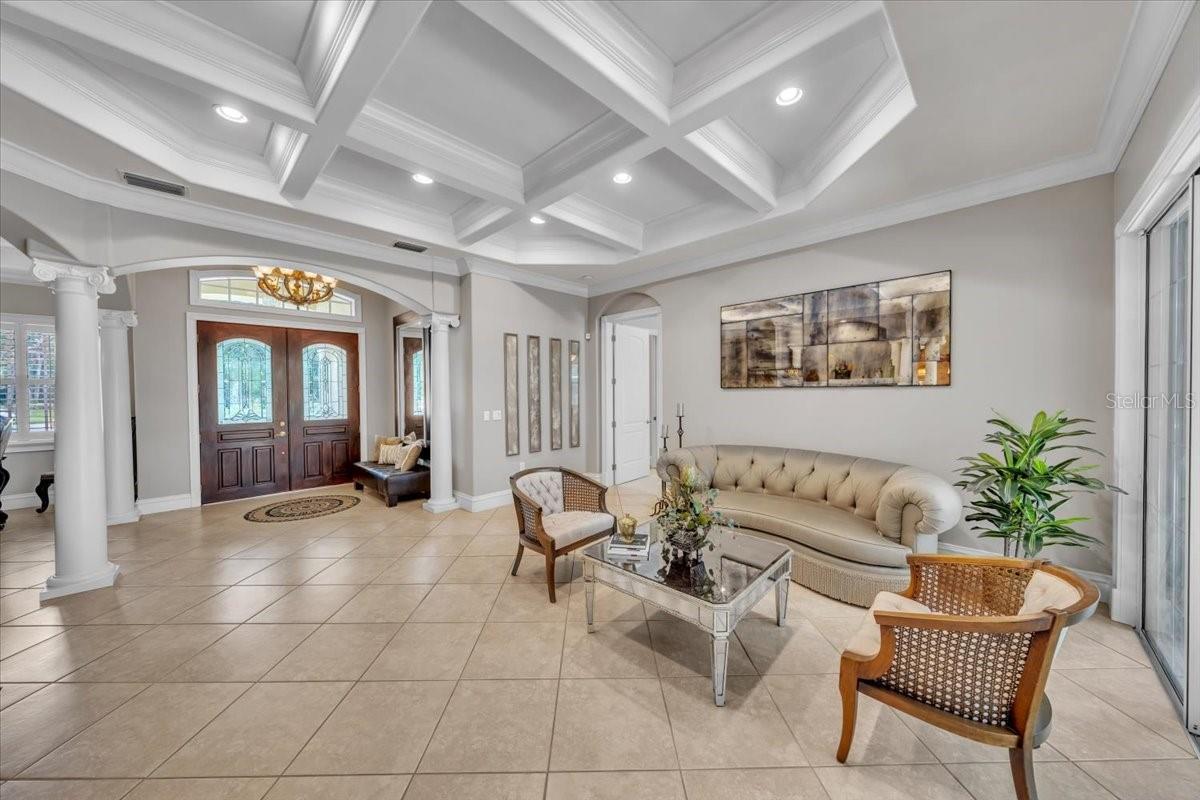 Soaring ceilings and upscale architectural details greet you on arrival!