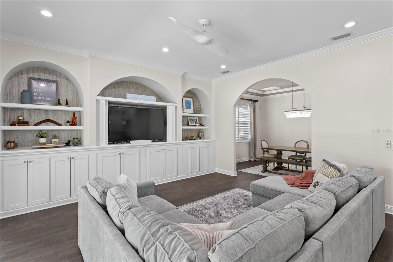 The downstairs floor plan provides exceptional flow between formal and informal spaces, and opens to an expanded outdoor living area, offering excellent connectivity between interior and exterior spaces.