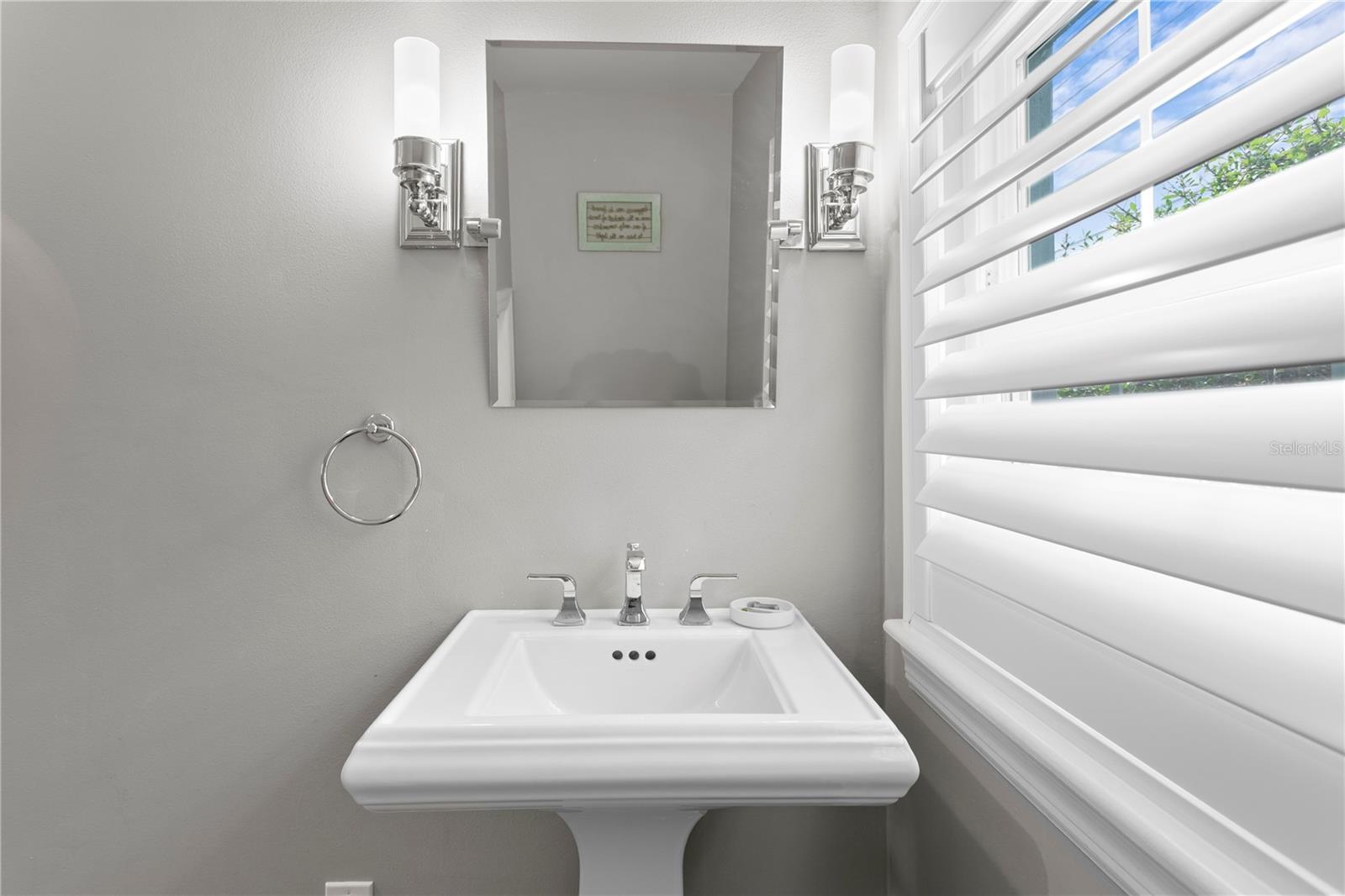 A convenient half bathroom downstairs