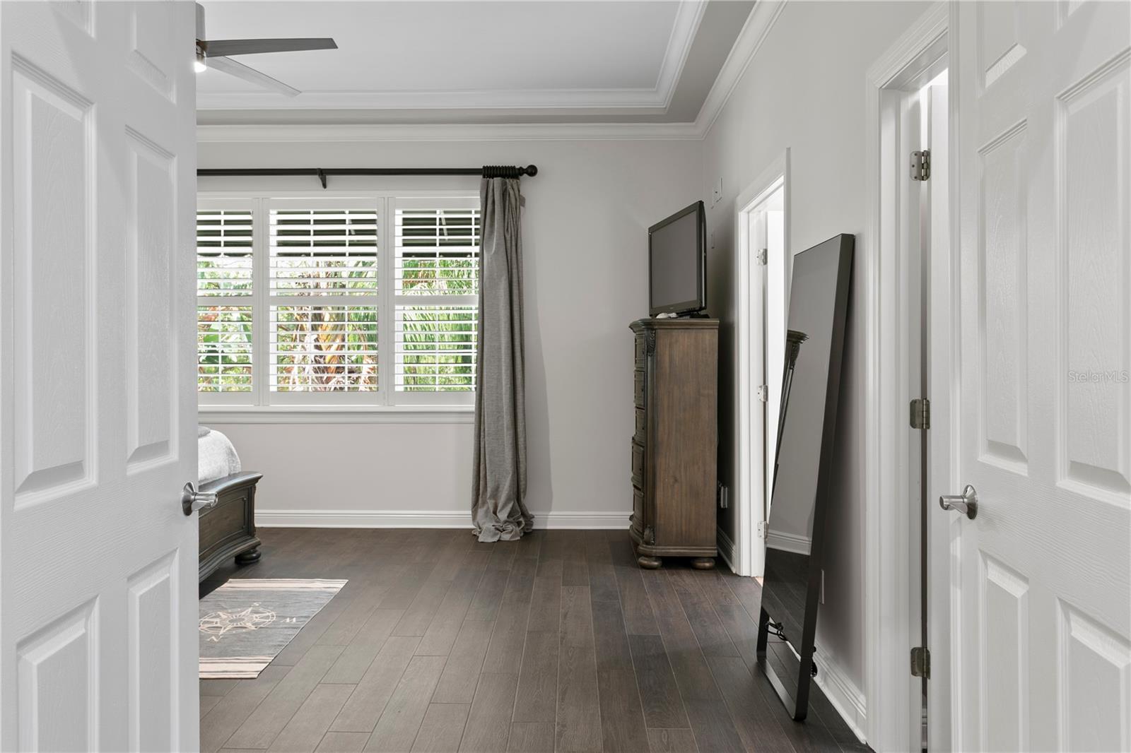 double door entryway into the primary retreat