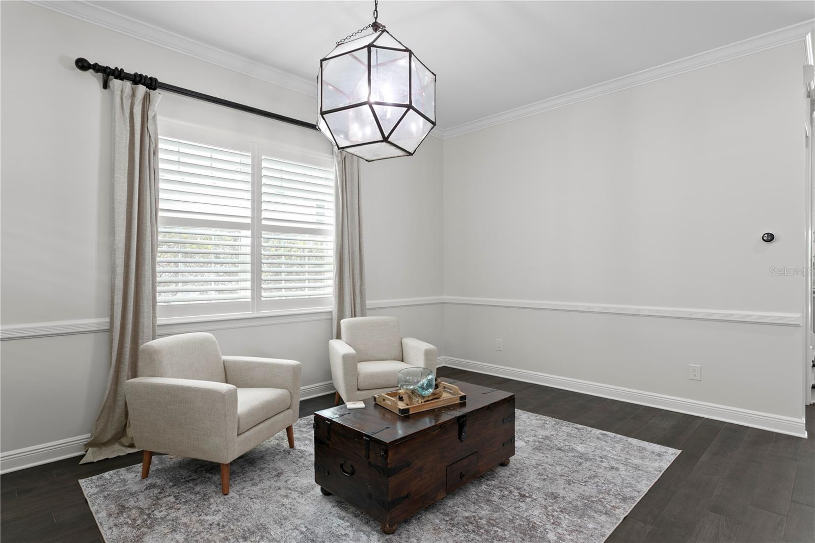 Throughout the downstairs you’ll find gorgeous wood-like tile flooring