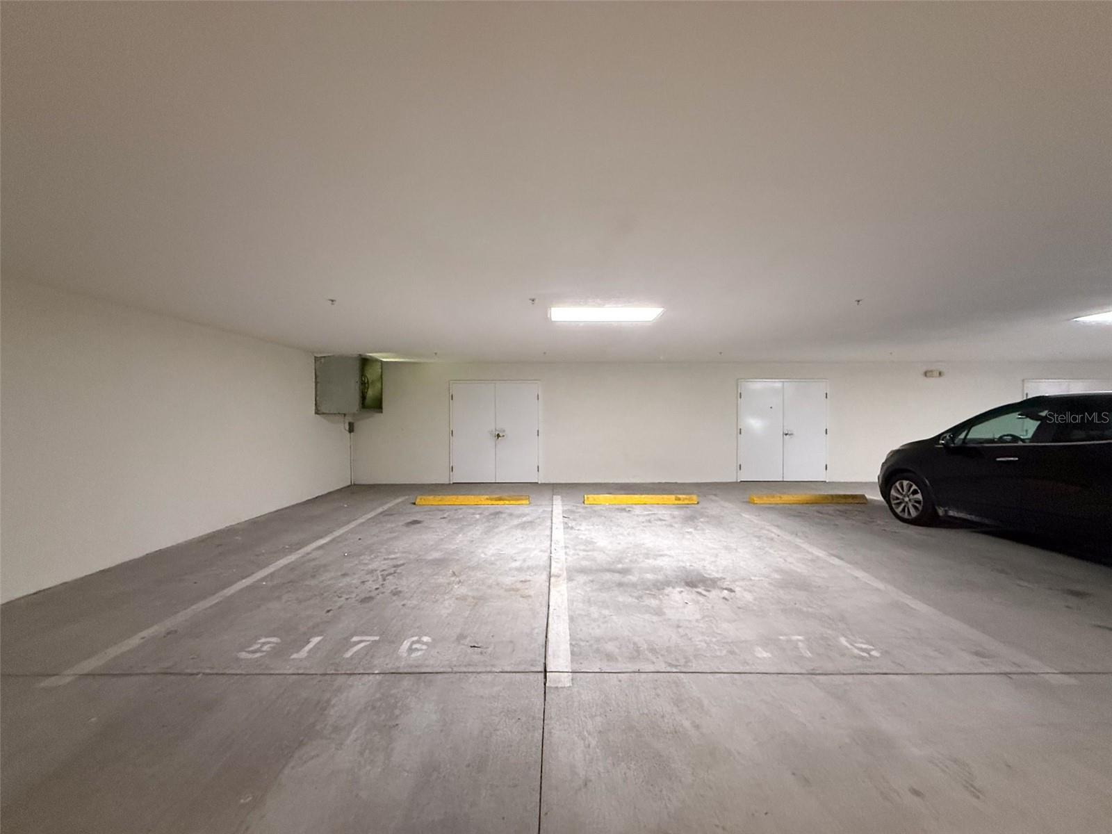 2 assigned parking spaces in front of the storage