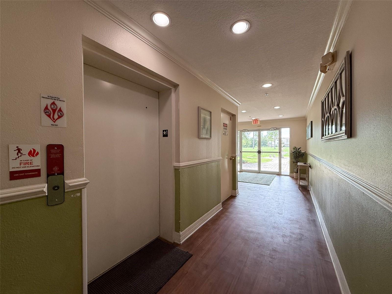 Elevator between garage & Lobby