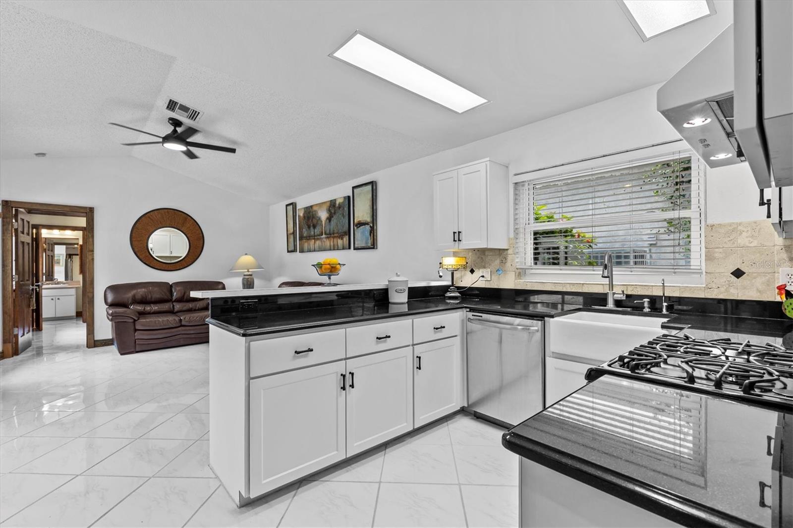 Kitchen and family room area