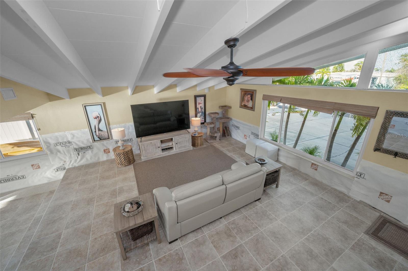 view from upstairs looking into living room
