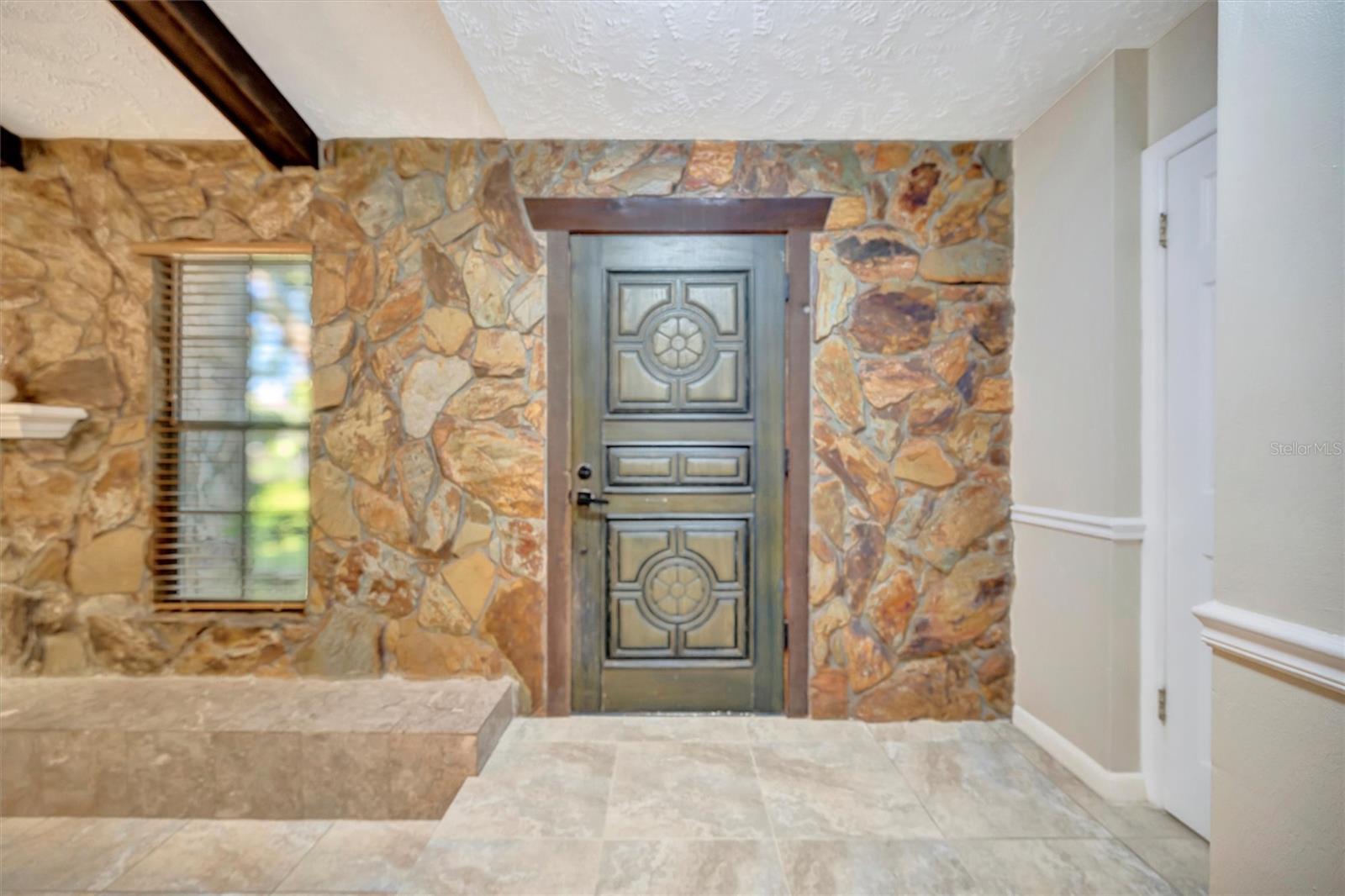 Richly detailed front door
