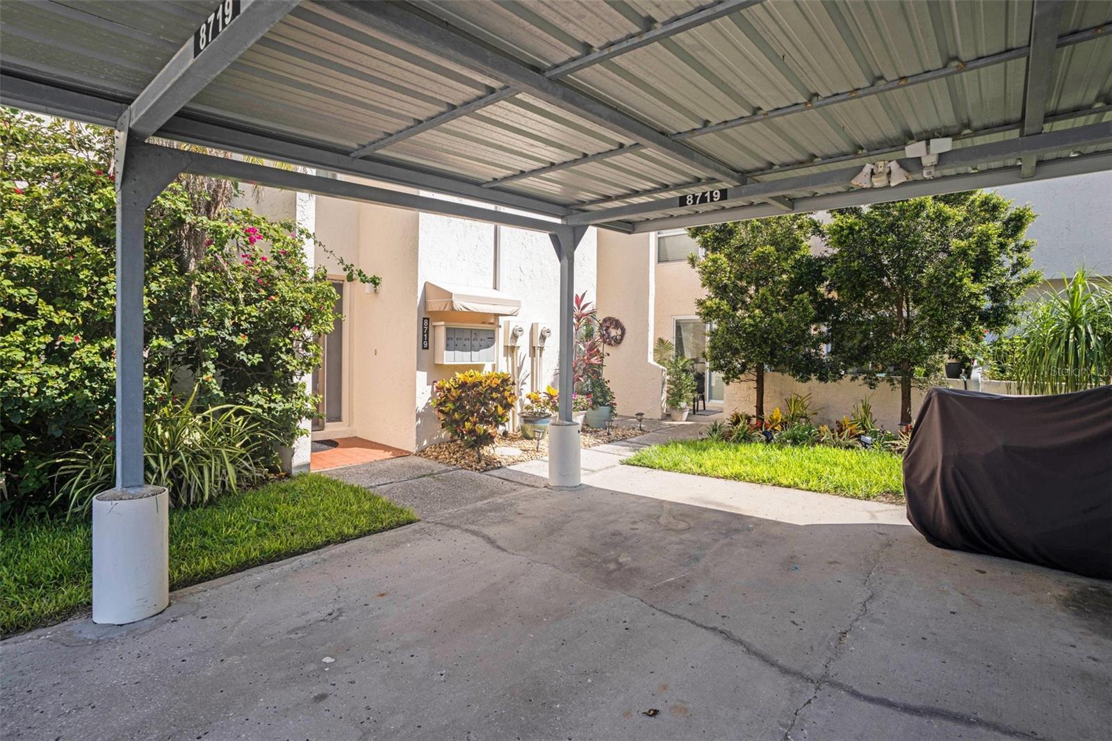Assigned, covered parking right at your front door!
