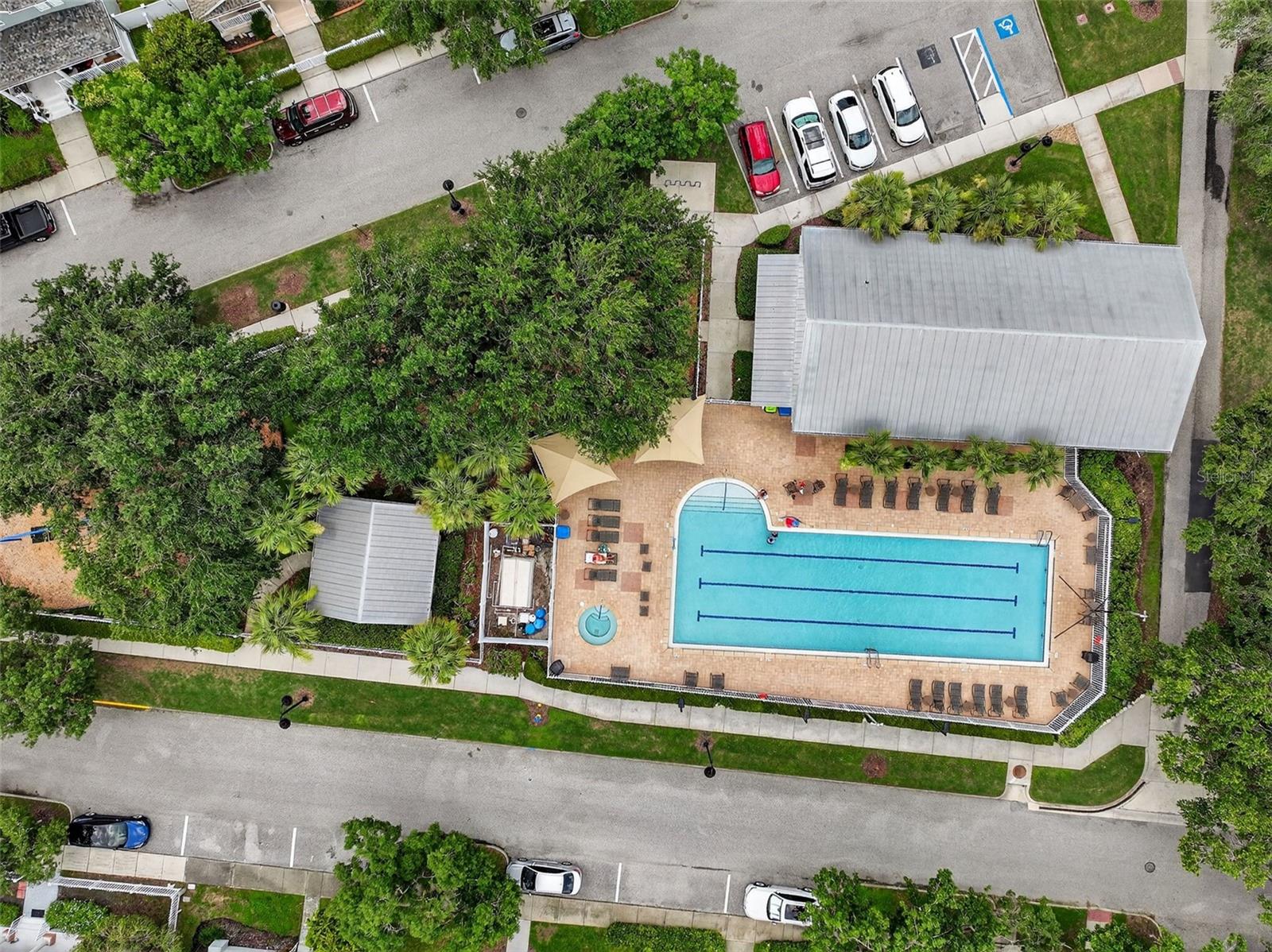 Clubhouse with Community Lap Pool and Spa