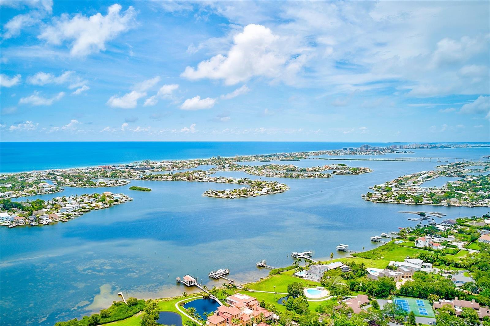 View looking north to Indian Rocks Beach, Belleair Beach and Belleair Bridge