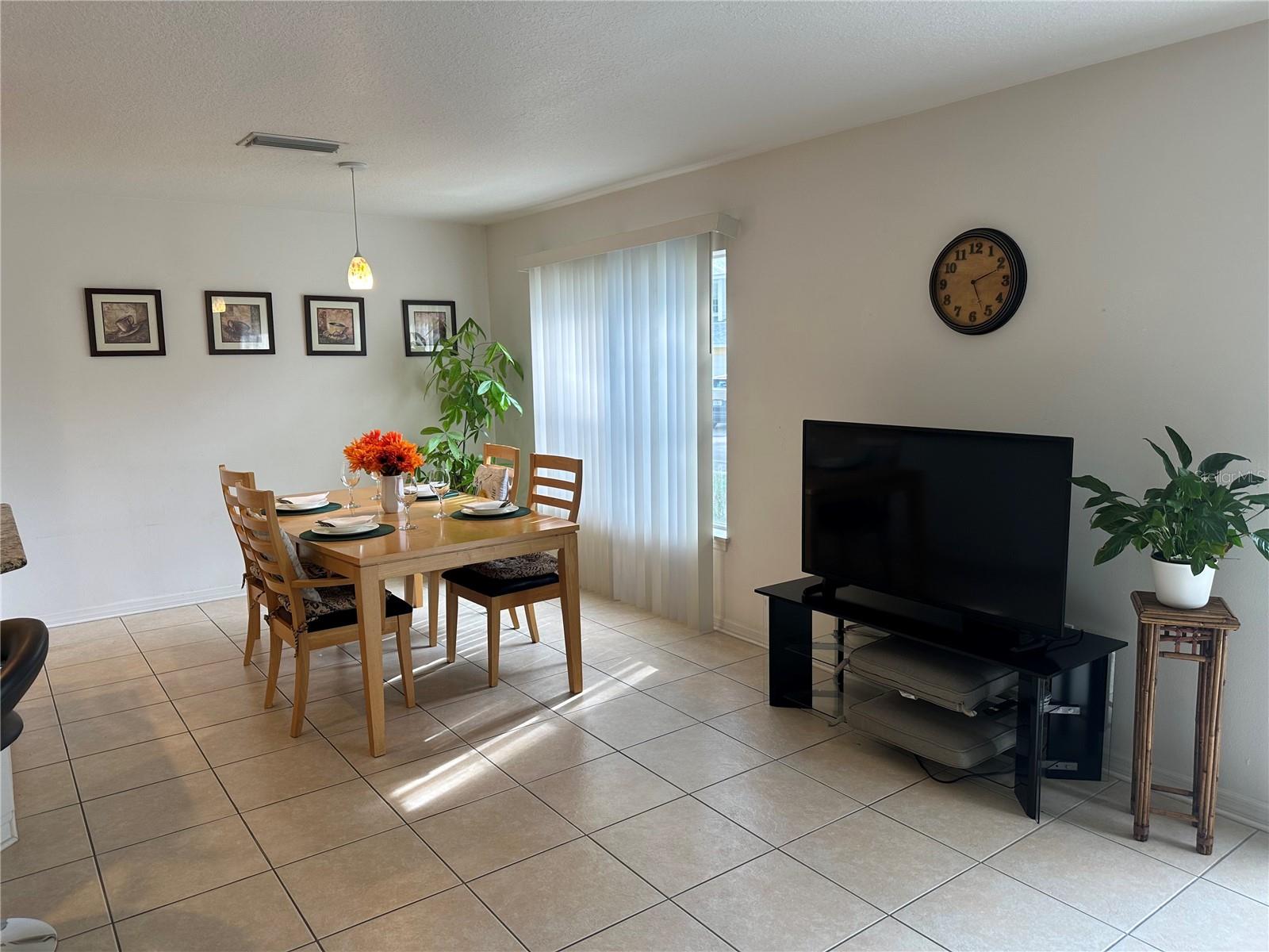 Dining area and TV
