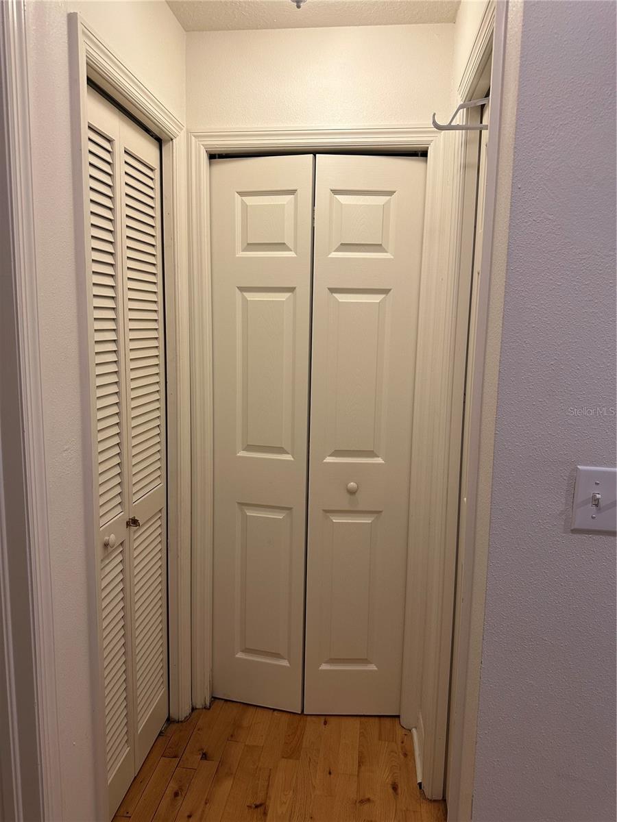 A/C closet, Linen closet and open closet