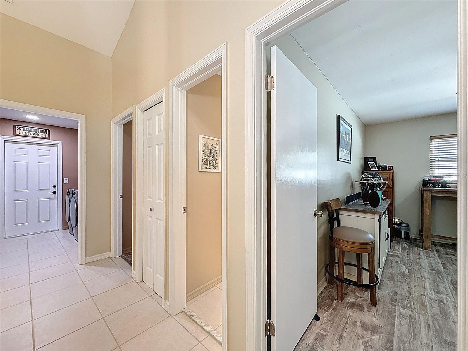 Hallway leading to THREE other bedrooms