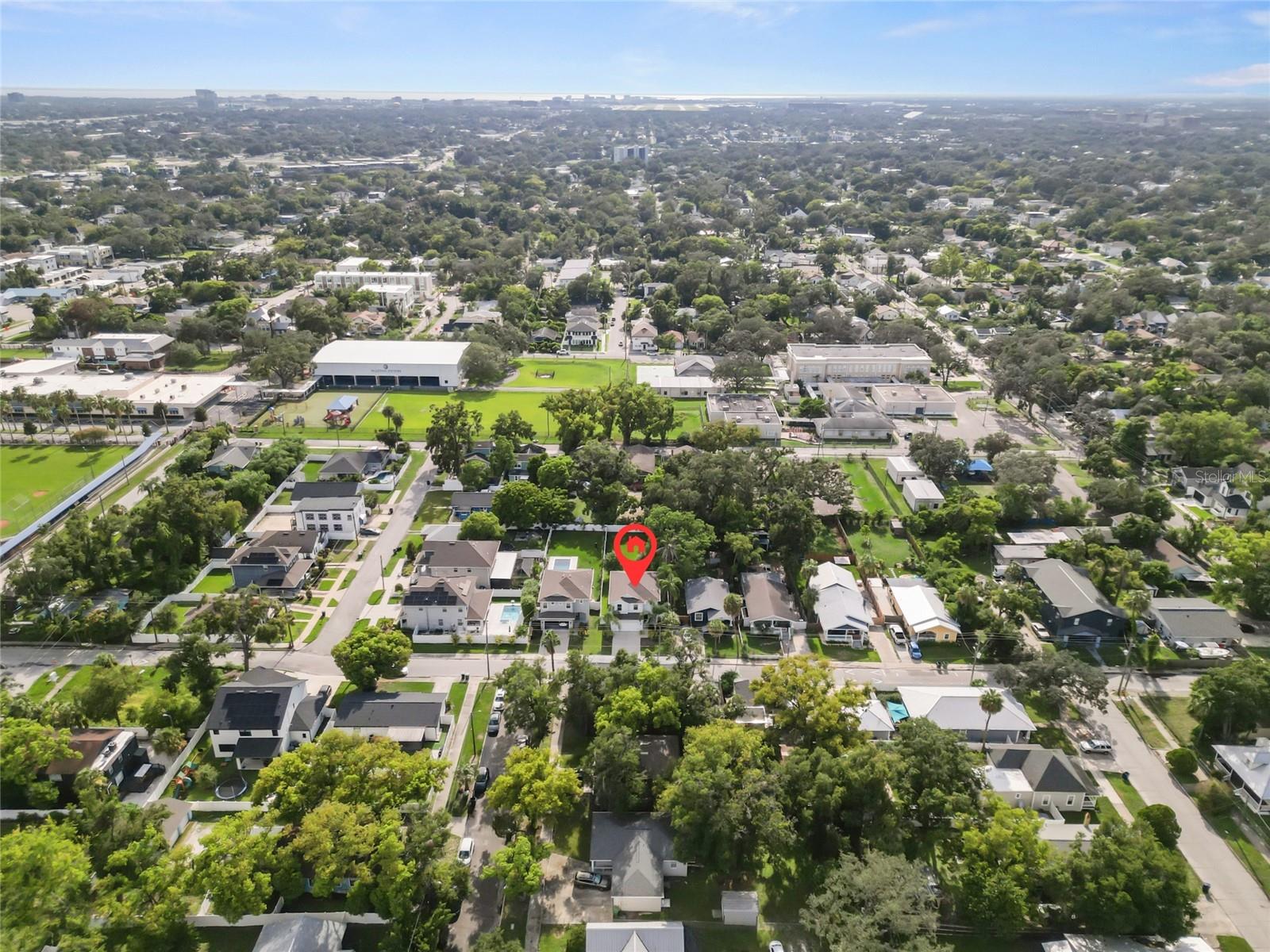 Aerial View of House & Neighborhood