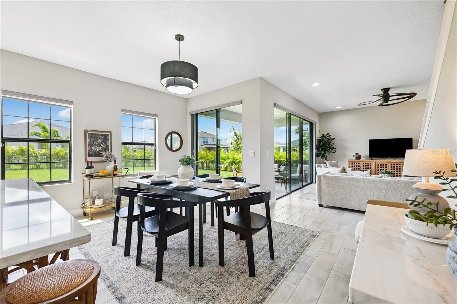 Open floor plan: Kitchen- dining-great room