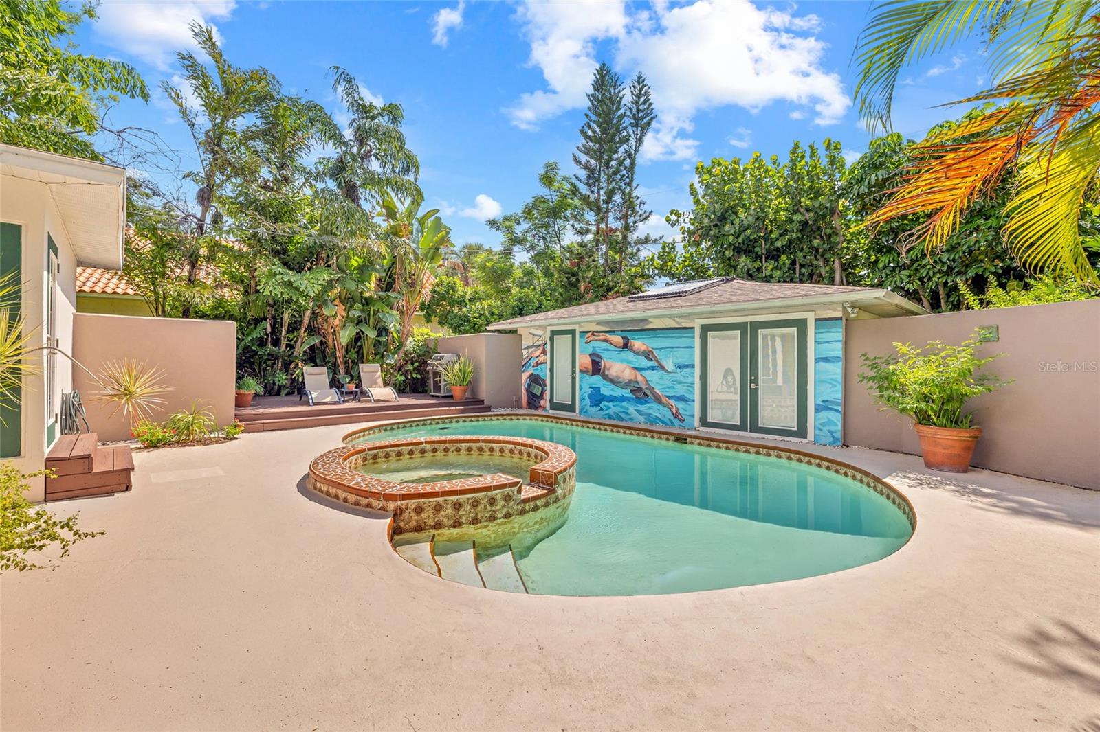 Stunning courtyard between the main home and guest house.