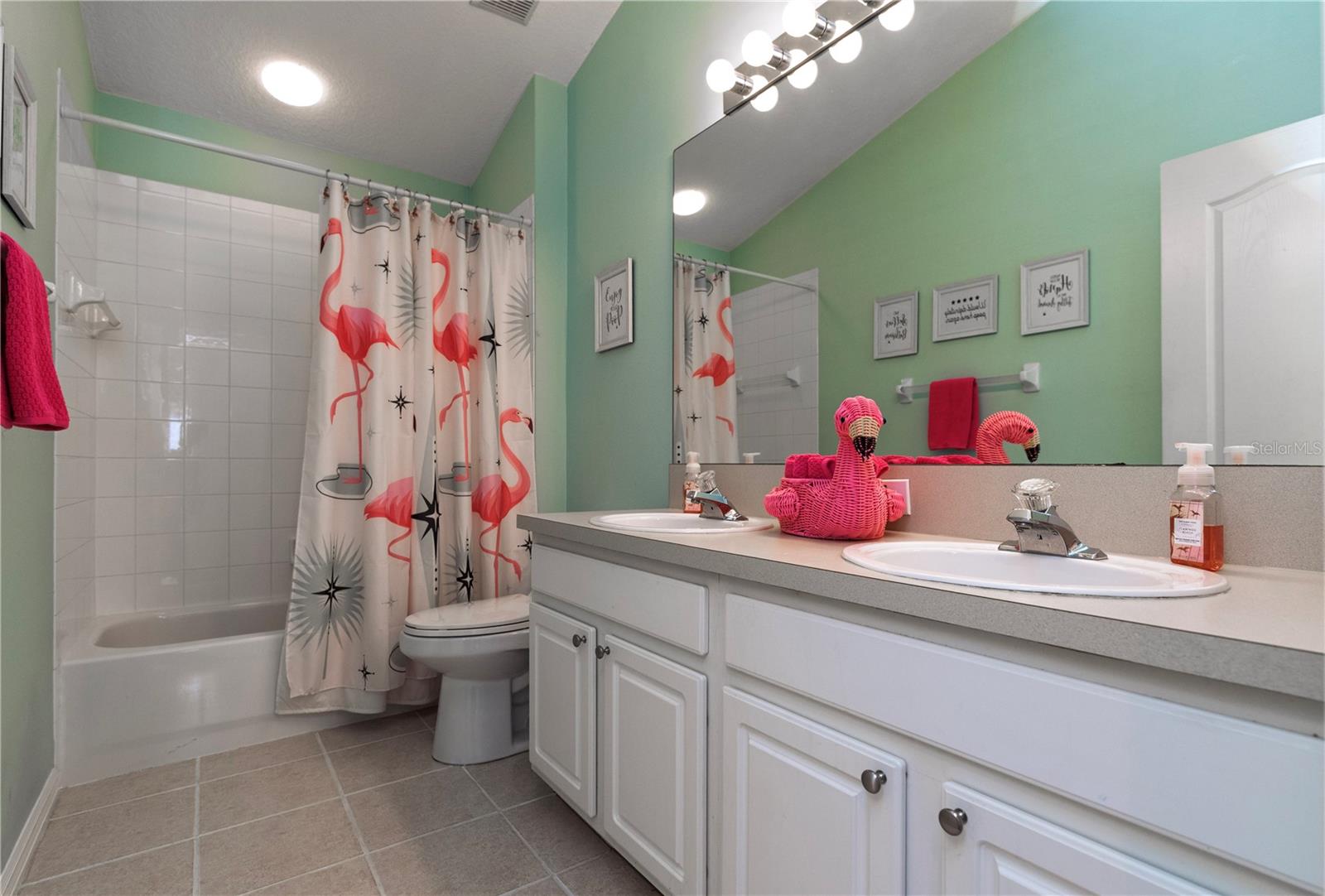 Upstaies bathroom.
