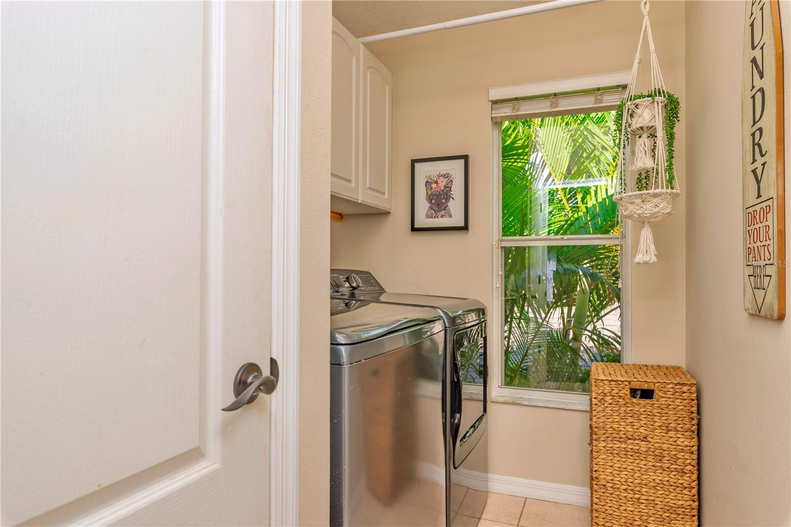 Upstairs laundry room.