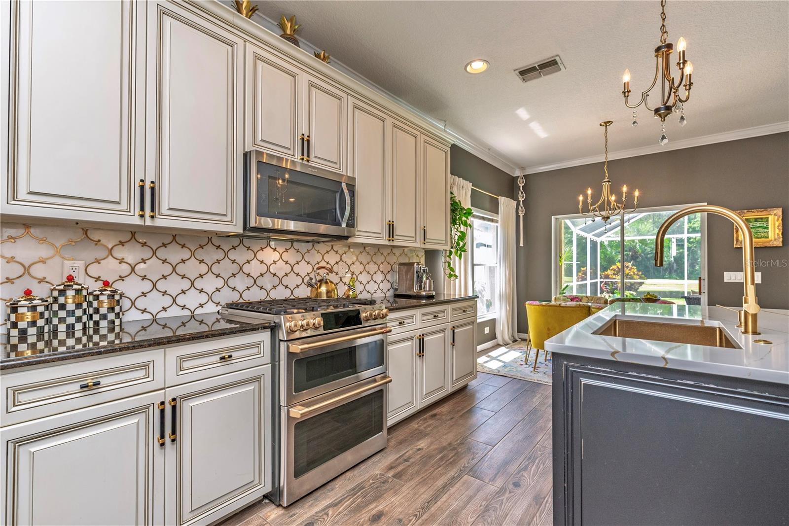 Cafe stainless steel appliances.