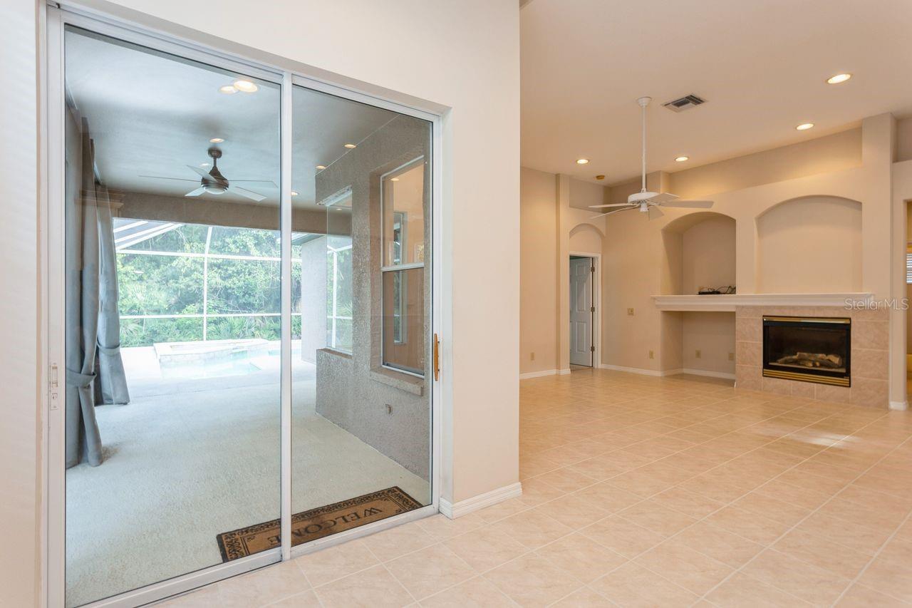 Family room opens to the pool area