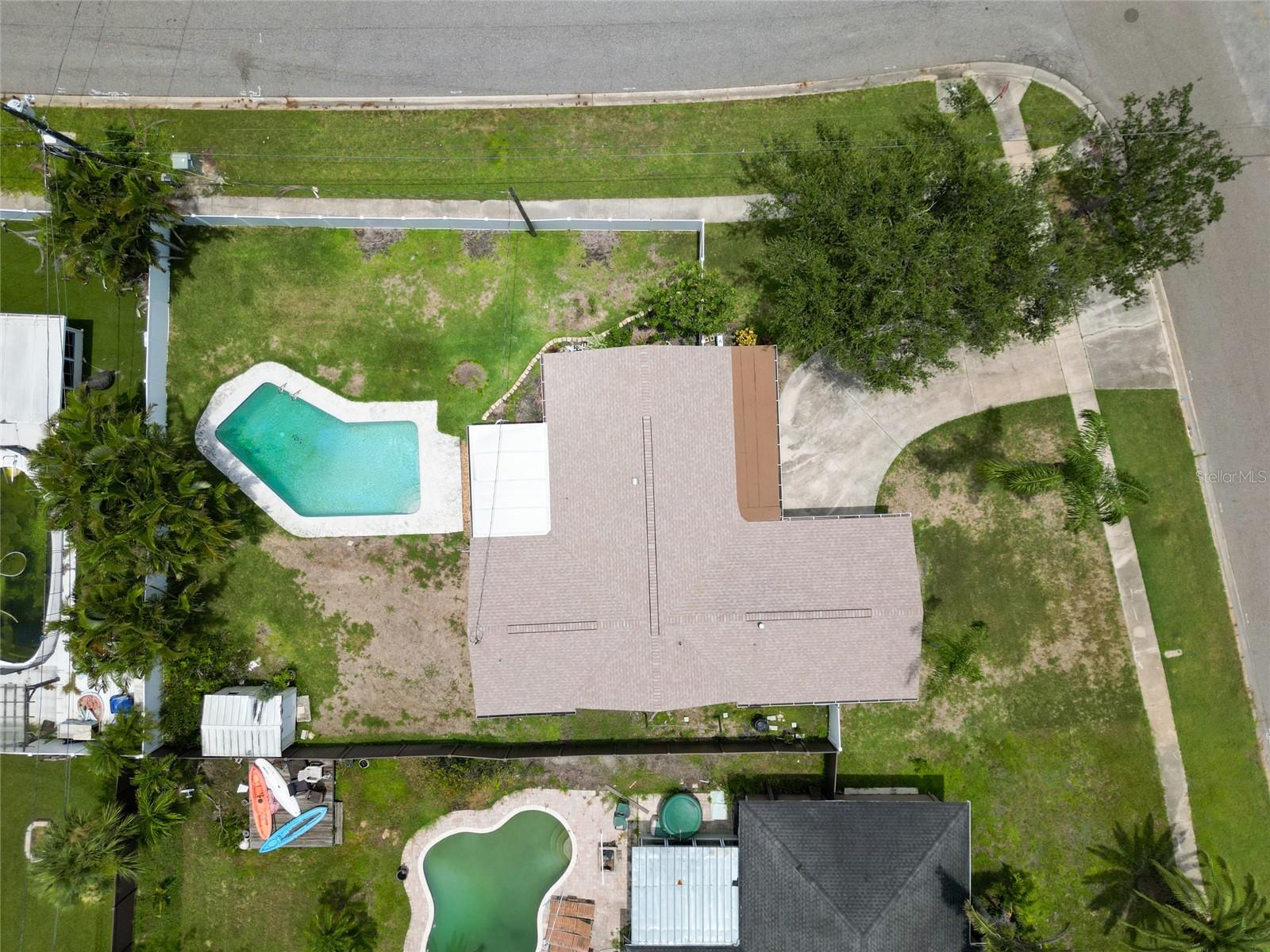 Aerial view, corner lot