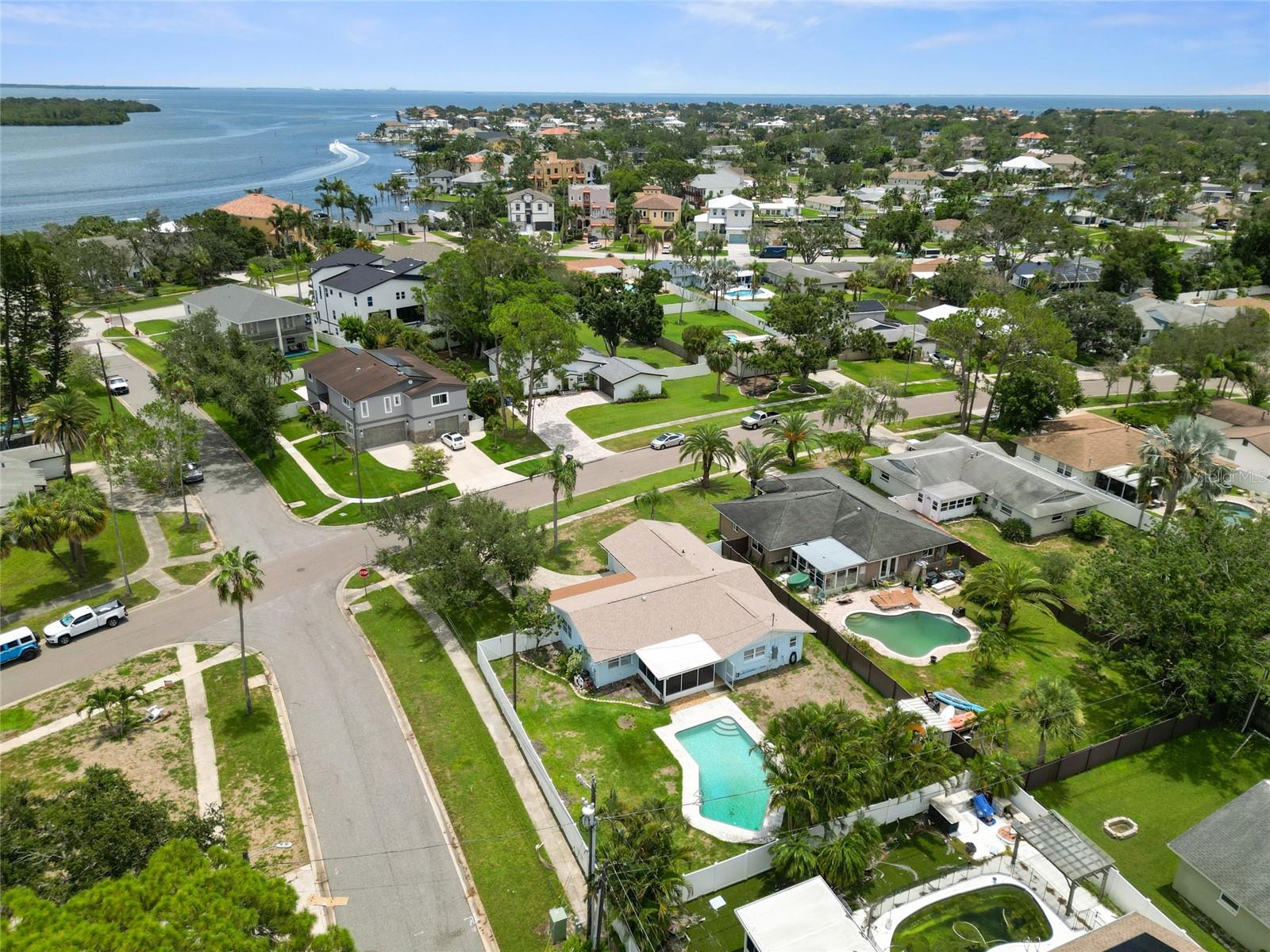 Aerial view, corner lot